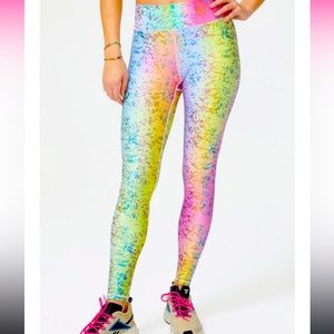 Terez Balayage Hi-Shine Leggings in Rainbow Haze size small , brand new